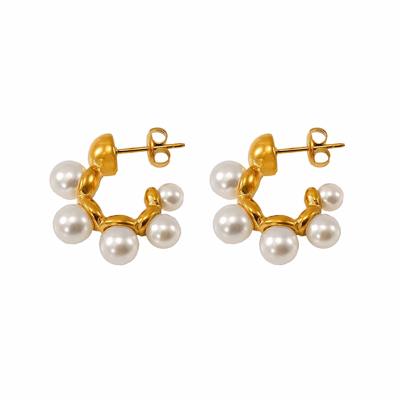 Statement Pearl Hoop Earrings