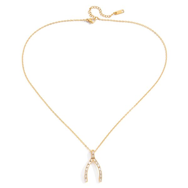 Crystal Wishbone Necklace