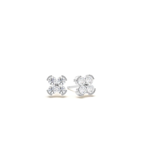 Crystal Clover Mini Stud- Silver