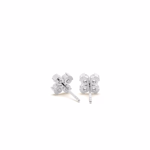 Crystal Clover Mini Stud- Silver - Image 3