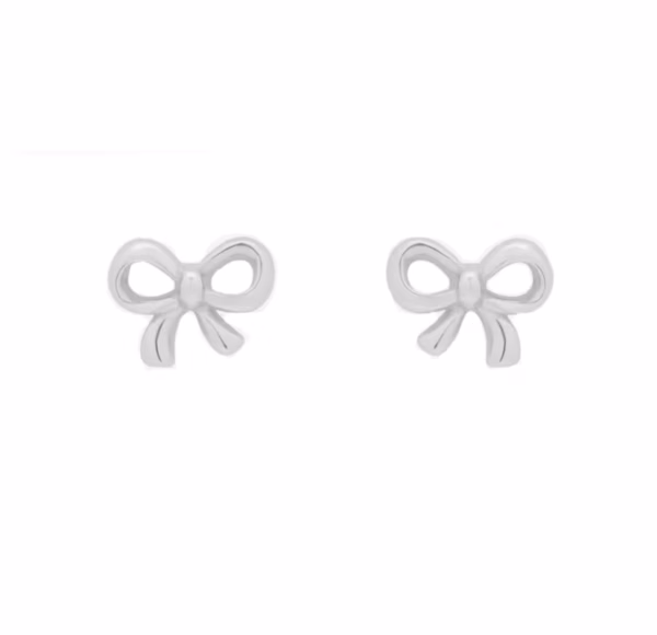 Dainty Bow Studs- Silver