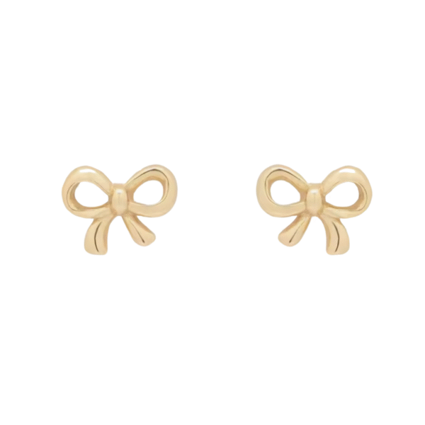 Kids Dainty Bow Studs- Gold