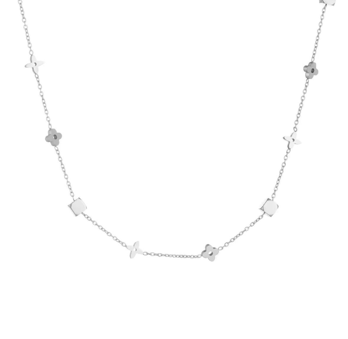 Clover Charm Chain- Silver